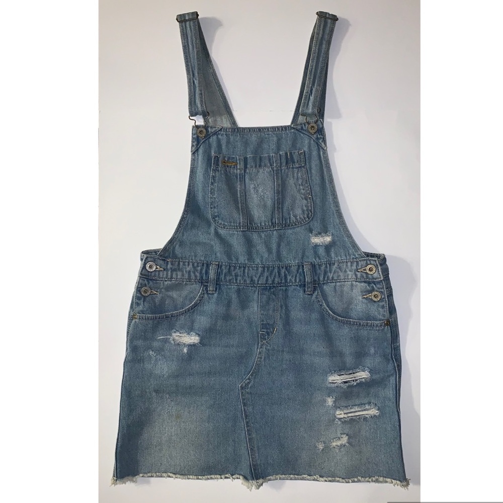 Short jean overall dress